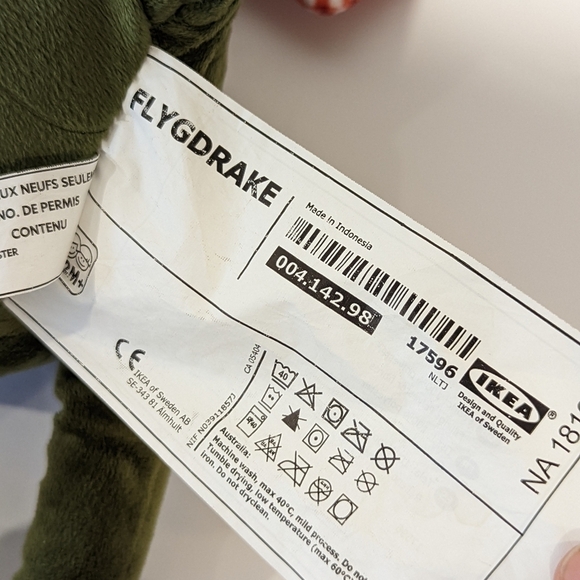 Ikea Flygdrake green dinosaur plush 22” - Picture 8 of 8